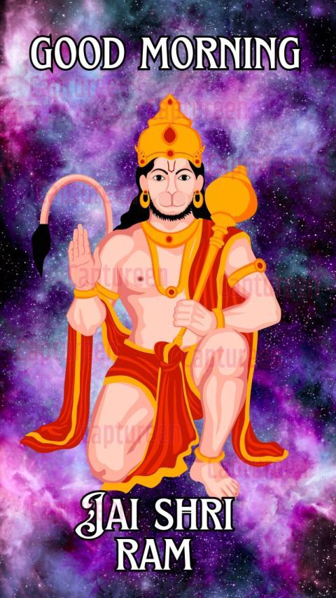 Hanuman Ji good morning image to spread positivity and courage