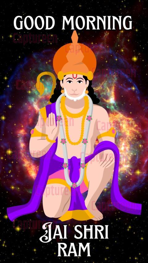 Hanuman Ji good morning image with divine blessings for the day