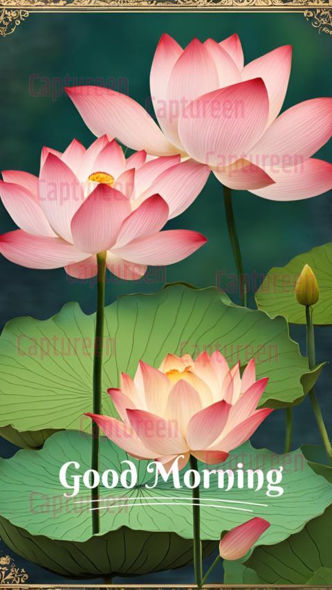 Graceful Lotus Flower Good Morning Images for a Calm Morning