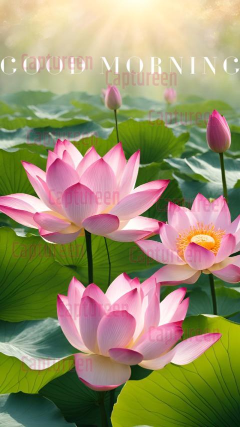 Serene Lotus Flower Good Morning Images for a Peaceful Start