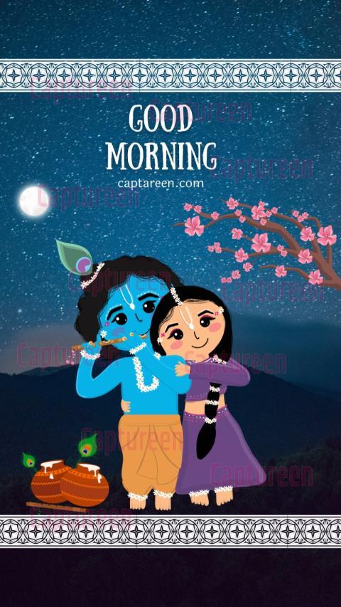 good morning images with radha krishna