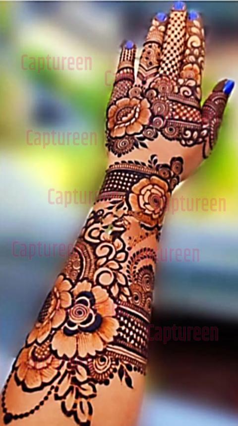 mehndi design back hand rose