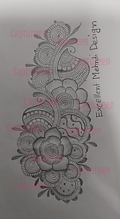 mehndi design by pencil