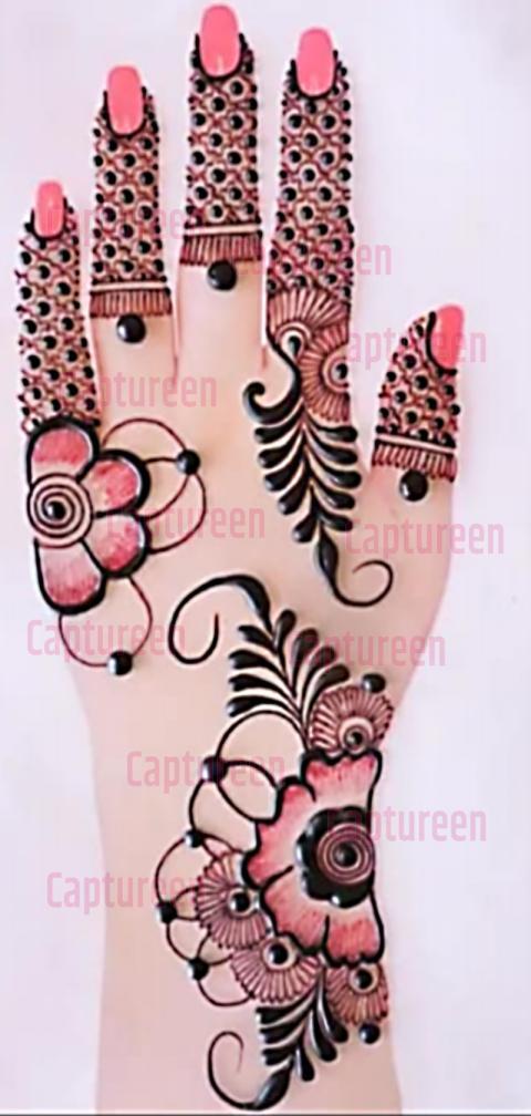 mehndi design rose flower