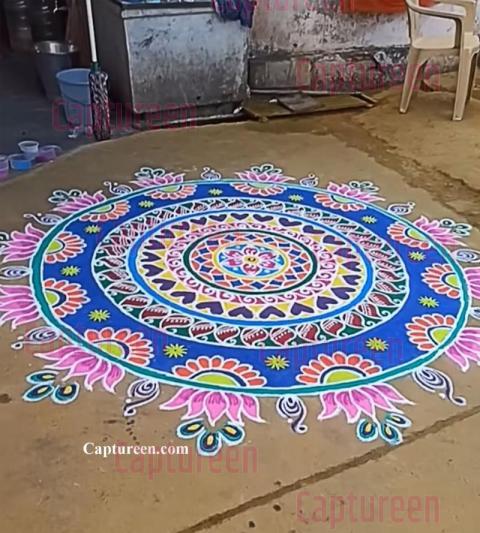 modern rangoli kolam designs with colours