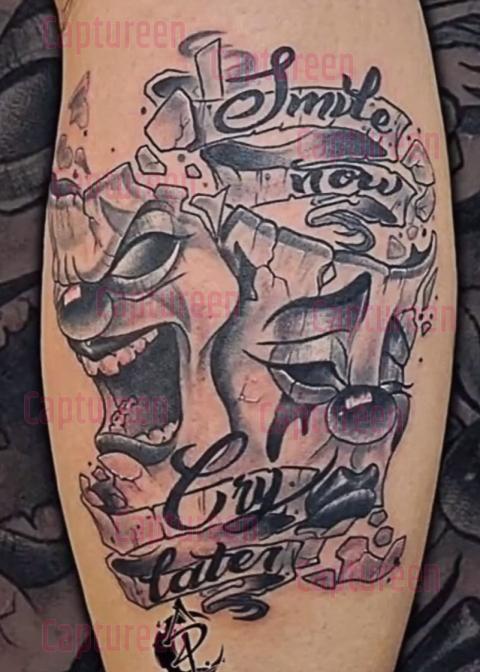 smile now cry later tattoo designs latest for men