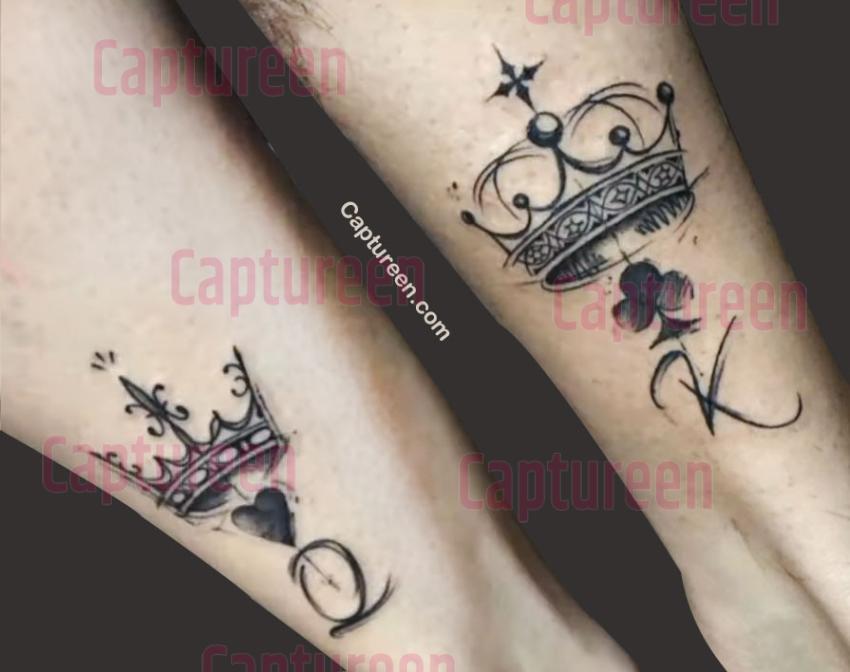 crown couple tattoo design