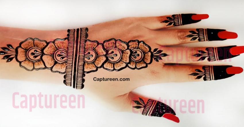 flower mehndi design simple