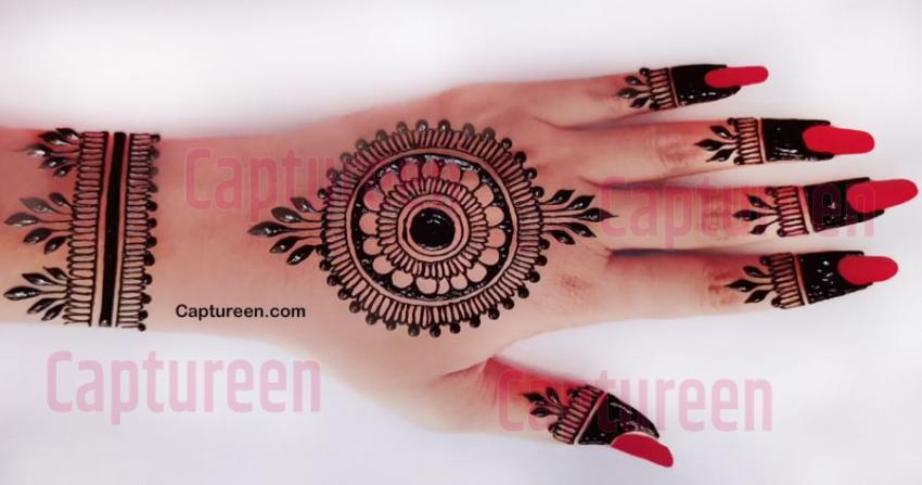 easy mehndi design back hand