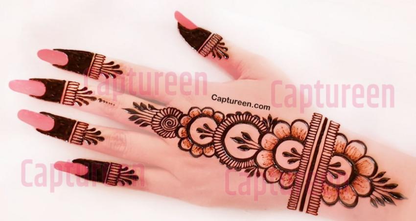 easy simple back hand mehndi design