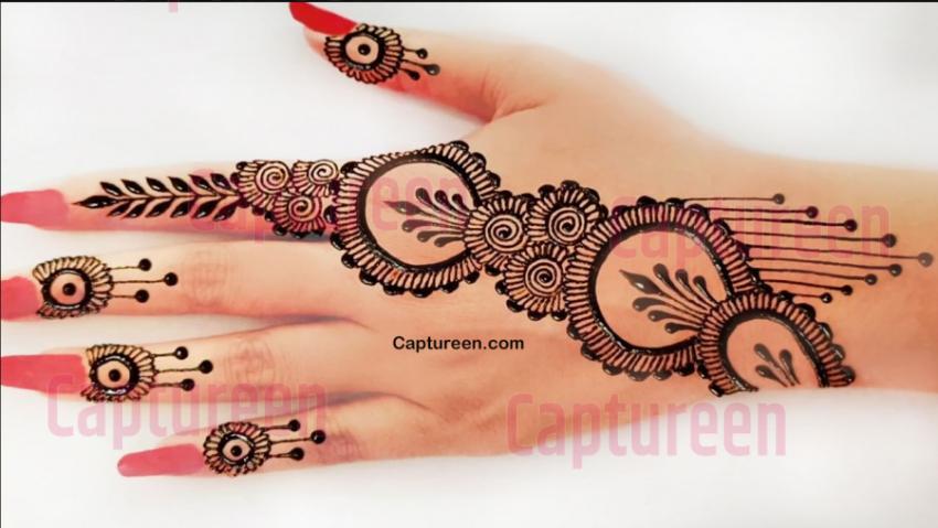 finger mehndi design back