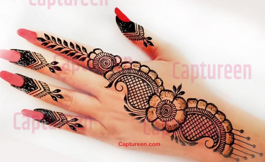 easy flower mehndi designs