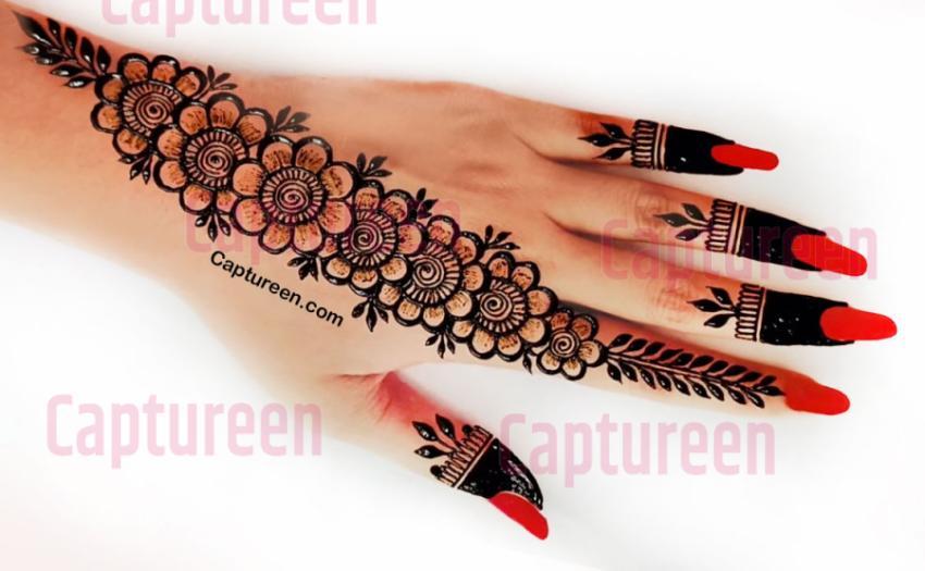 easy simple flower mehndi design