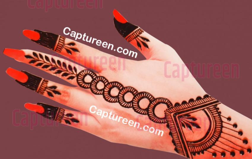 Back finger mehndi design