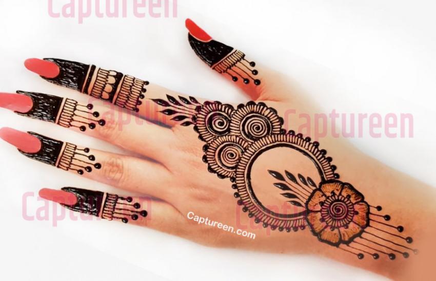 circle mehndi design simple