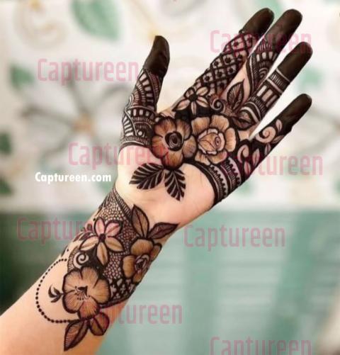 black outline mehndi design images