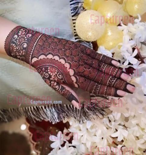 arabic half hand mehndi design