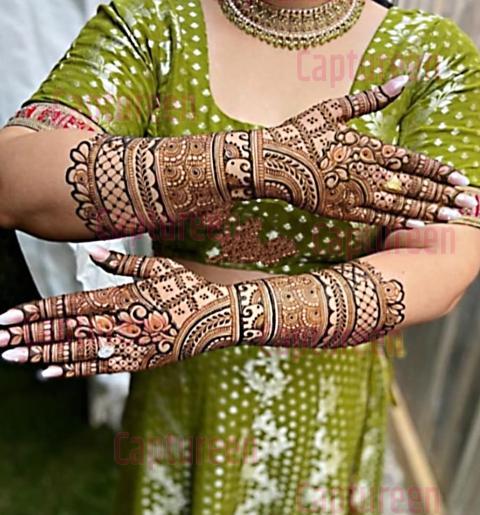 lotus full hand mehndi designs