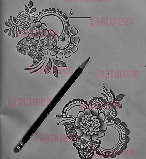 pencil sketches of mehndi designs