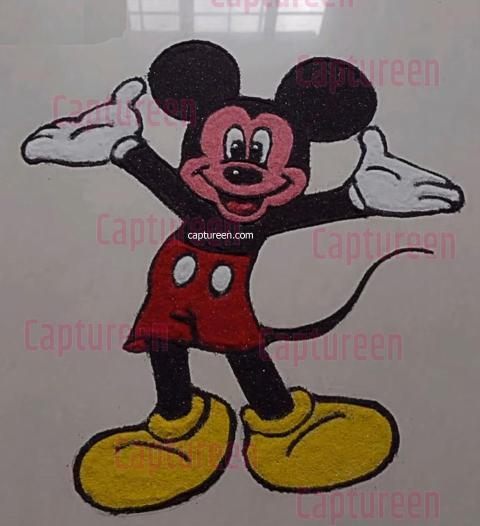 mickey mouse rangoli easy