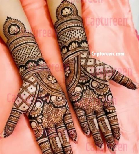 bridal floral mehndi design