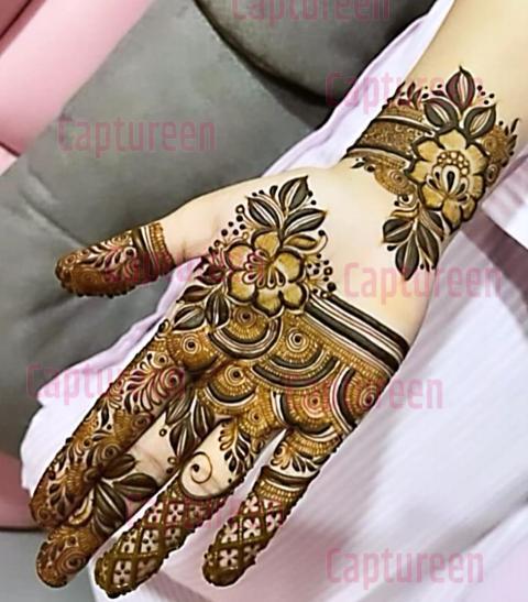 new mehndi designs flower