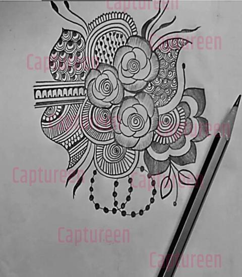 pencil se mehndi design