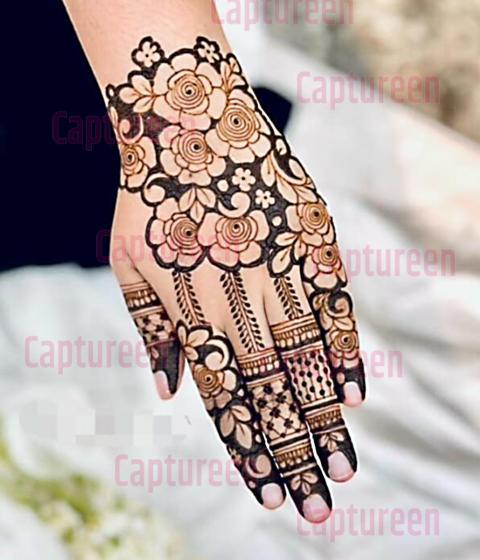 simple rose mehndi designs