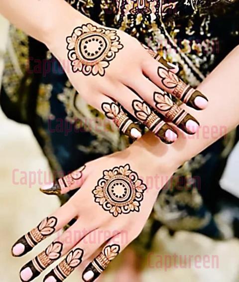 mehndi design leaf style