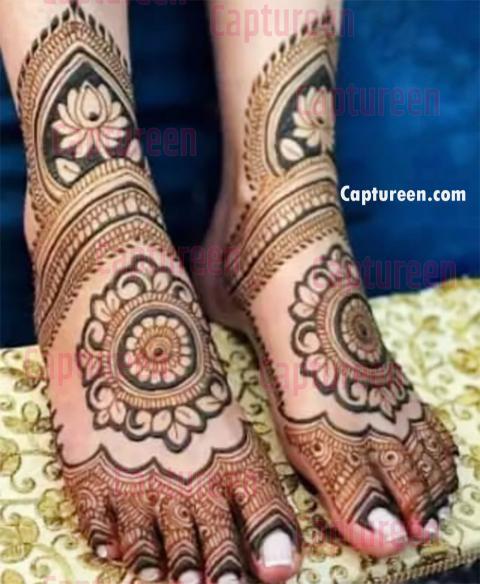 designer leg mehndi