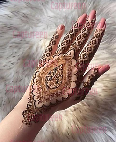 simple leaf mehndi design