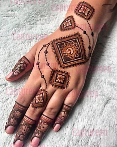 simple square mehndi designs