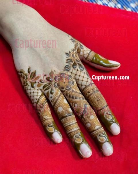 back finger mehndi design easy