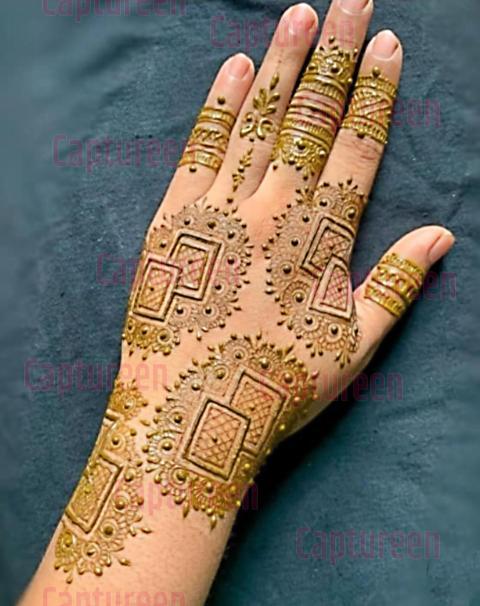 left hand back side mehndi design simple