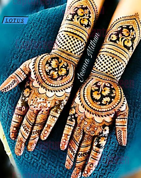 lotus motif mehndi designs