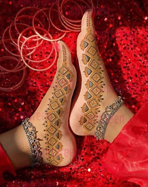 mehndi design easy leg