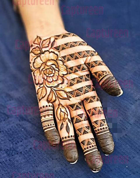 rose mehndi design for front hand