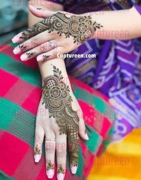 backside hand mehndi design simple