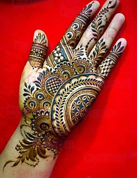 palm flower mehndi design