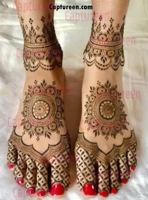 easy and simple mehndi designs for legs