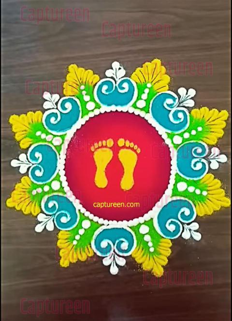 laxmi ji pair rangoli