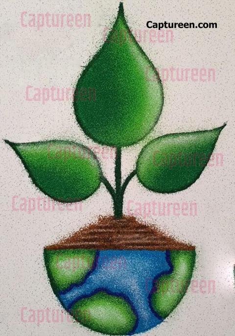 save water save earth rangoli