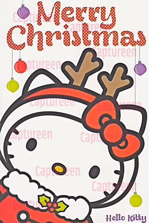 Cute Pink Hello Kitty Christmas Wallpaper in Holiday Style