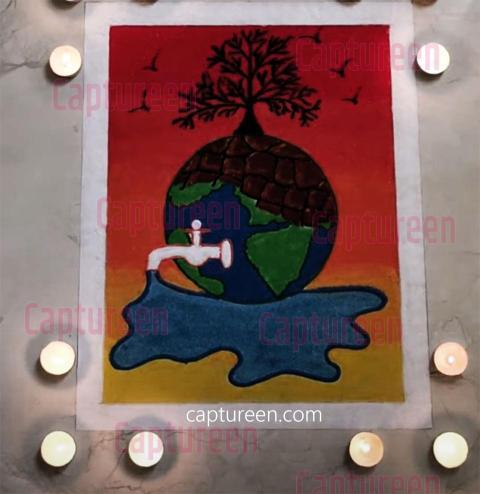 save earth rangoli designs for competition