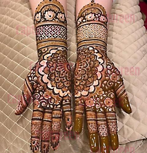 lotus bridal mehndi designs