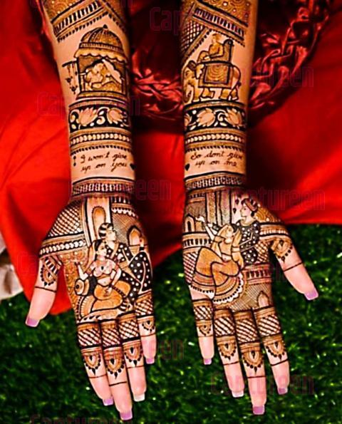 raja rani bridal mehndi designs