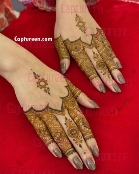 easy back finger mehndi design