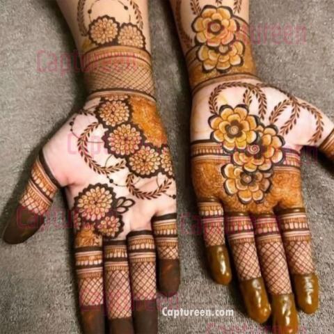 easy mehndi designs flowers