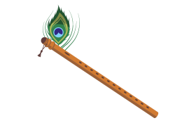 flute with peacock feather png photo and picture